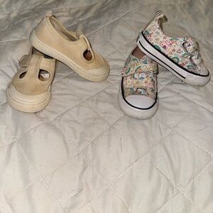 Toddler/Baby Canvas Slip-On Shoes& Multicolor Converse Velcro Sneakers-Size 5
